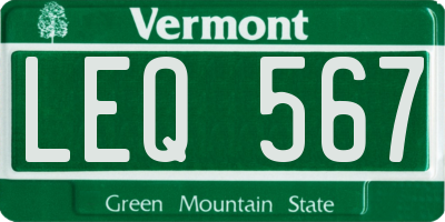 VT license plate LEQ567