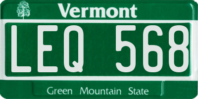 VT license plate LEQ568
