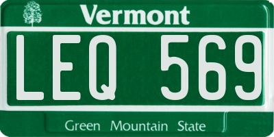 VT license plate LEQ569