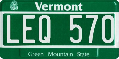 VT license plate LEQ570