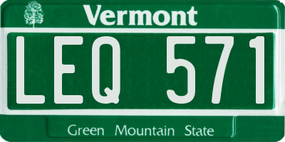 VT license plate LEQ571