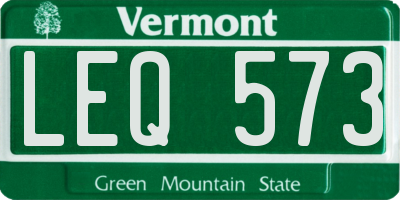 VT license plate LEQ573