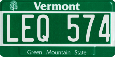 VT license plate LEQ574