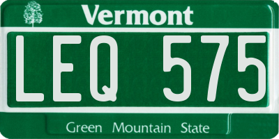 VT license plate LEQ575