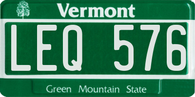 VT license plate LEQ576