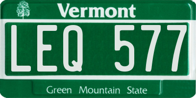 VT license plate LEQ577