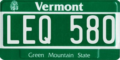 VT license plate LEQ580