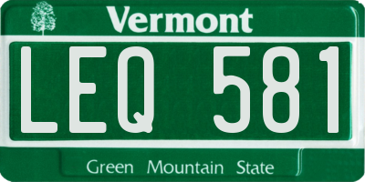 VT license plate LEQ581