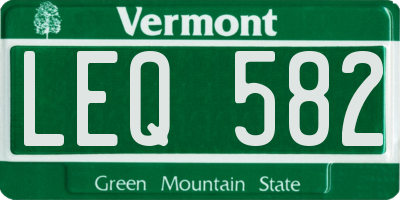 VT license plate LEQ582
