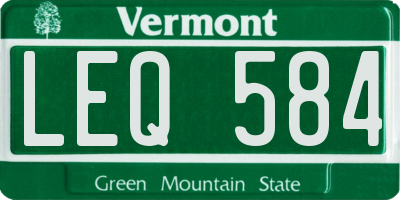 VT license plate LEQ584