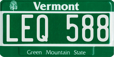 VT license plate LEQ588