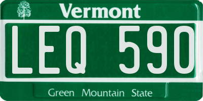 VT license plate LEQ590
