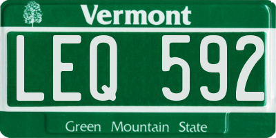 VT license plate LEQ592