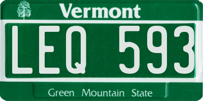 VT license plate LEQ593