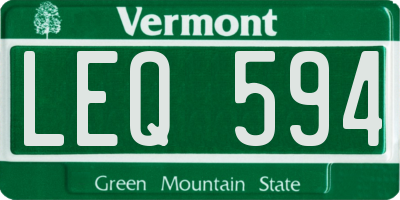 VT license plate LEQ594