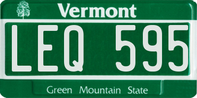 VT license plate LEQ595