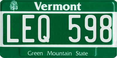 VT license plate LEQ598
