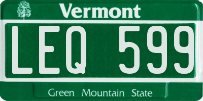 VT license plate LEQ599