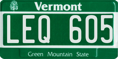 VT license plate LEQ605