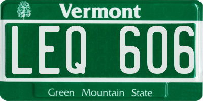 VT license plate LEQ606
