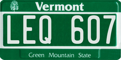 VT license plate LEQ607