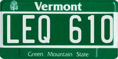 VT license plate LEQ610