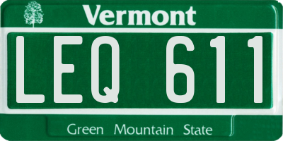 VT license plate LEQ611