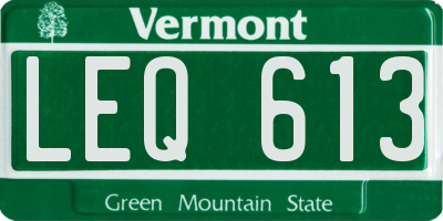 VT license plate LEQ613