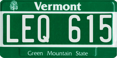 VT license plate LEQ615
