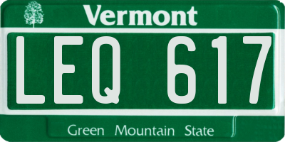 VT license plate LEQ617