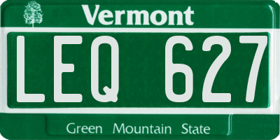 VT license plate LEQ627