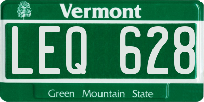 VT license plate LEQ628