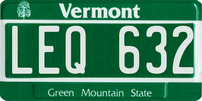 VT license plate LEQ632