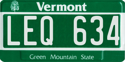 VT license plate LEQ634