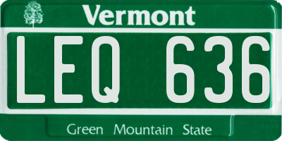 VT license plate LEQ636