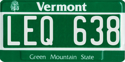 VT license plate LEQ638
