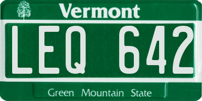 VT license plate LEQ642