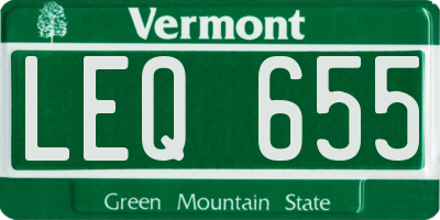 VT license plate LEQ655