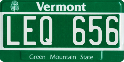 VT license plate LEQ656