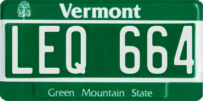 VT license plate LEQ664