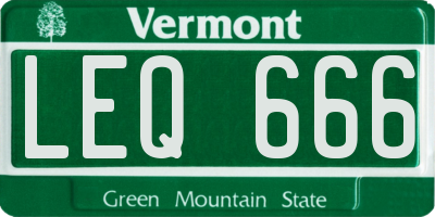 VT license plate LEQ666