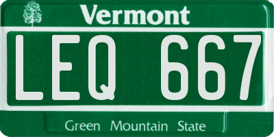 VT license plate LEQ667
