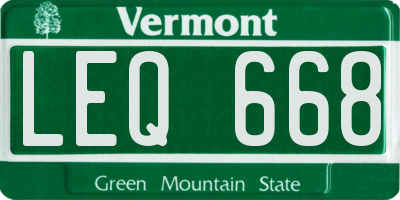 VT license plate LEQ668