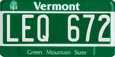 VT license plate LEQ672