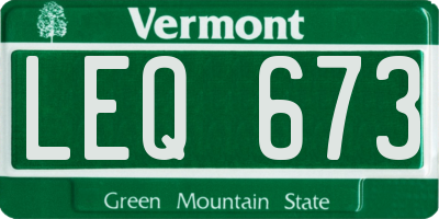 VT license plate LEQ673