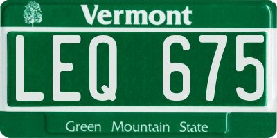 VT license plate LEQ675