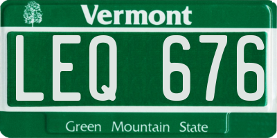 VT license plate LEQ676