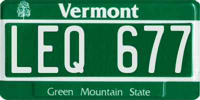VT license plate LEQ677