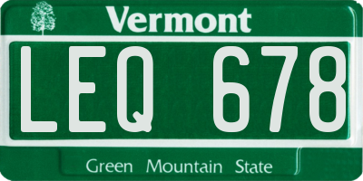 VT license plate LEQ678