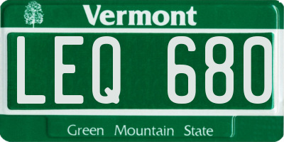 VT license plate LEQ680